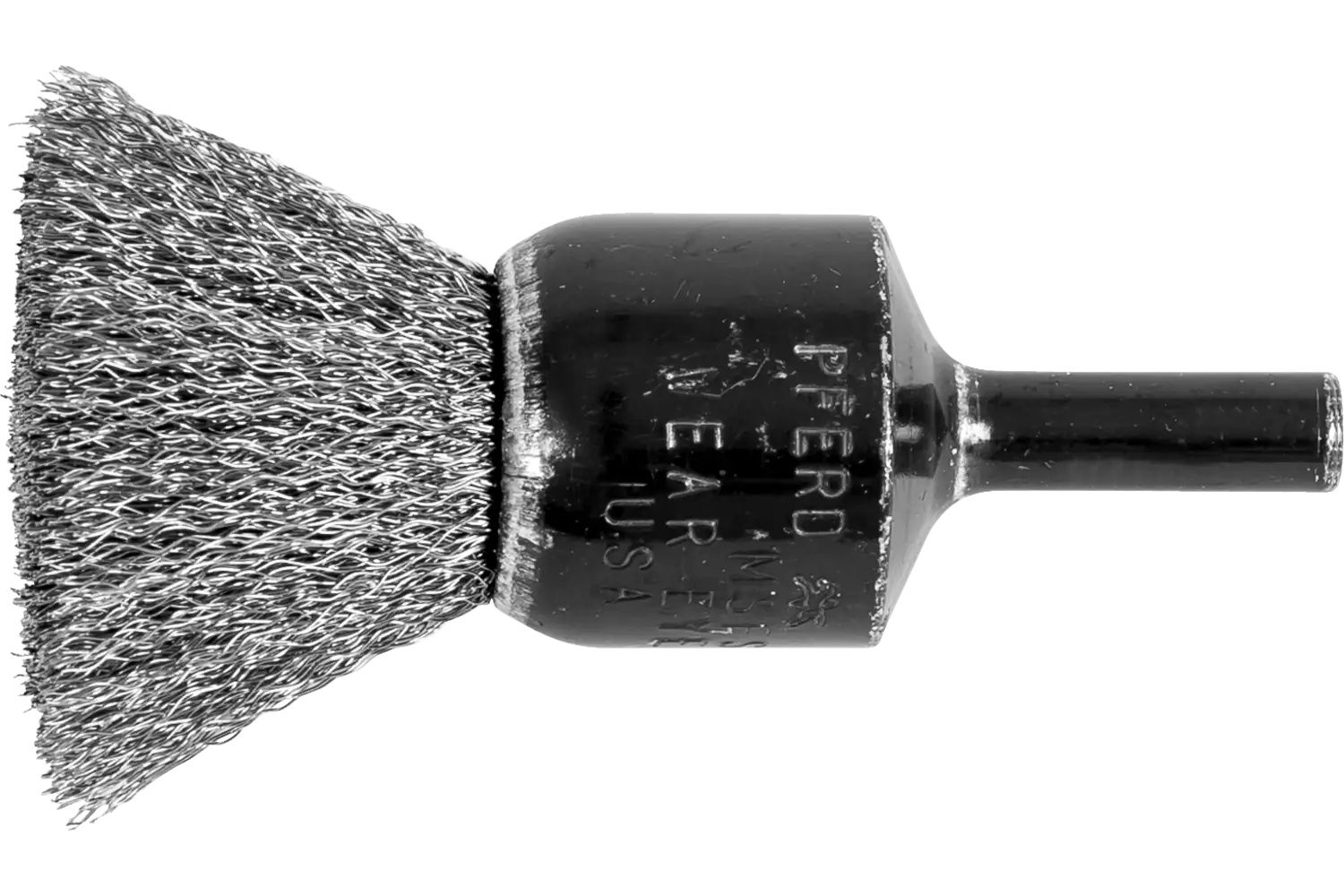 Picture of Pferd Crimped Wire End Brush 3/4" Dia. .006 Stainless Steel 1/4" Shank